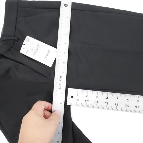 NWT Zara pants women's 4 Asymmetric Hem black cotton blend career preppy work - Picture 10 of 15